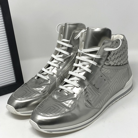 Versace Men Silver Sneakers - Picture 1 of 6